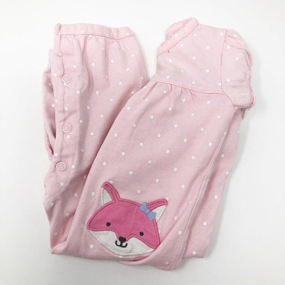 Carter's Baby Girl Long Sleeve Polka Dot Pink Jumpsuit 6M
